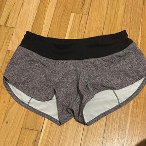 Lululemon Athletica Black and Heather Gray Athletic Shorts